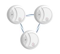 Hapippofa Interlinked Smoke Alarms for Home,10 Year Sensor Life Fire Alarms with Test/Silent Button, Replaceable 9V Battery Powered Smoke Detector,Conforms to EN 14604 Standard,3 PCS