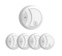Hapippofa Smoke Alarms for Home,10 Year Sensor Life Fire Alarms with Test/Silent Button, Replaceable 9V Battery Powered Smoke Detector,Conforms to EN 14604 Standard,Standalone,5 PCS