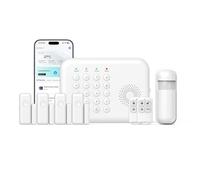 Hapippofa Wireless Smart Home Security Systems WiFi/4G Alarm 8 Pcs Kit Works with Alexa, Supports Mobile App Alerts Compatible Wireless Alarm System for Home/Office/Store/Apartment