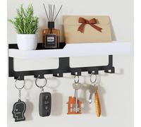 HapiRm Key Holder for Wall - Key Hooks Wall Mounted with Wood Tray and 6 Hooks, Home Decor Key Rack Mail Organiser, Key Hanger for Hallway, Entryway, Office, Mudroom, Bedroom