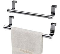 HapiRm Kitchen Towel Holder, Tea Towel Holders Stainless Steel, Tea Towel Rail No Drilling, Antirust Door Towel Rail with Anti-slip Pads for Kitchen Cabinet, 2 Pack, Silver(23.5cm)