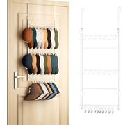 HapiRm Over Door Hat Rack - 3-Tier Wall Mounted Hat Storage Hold to 26 Caps