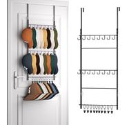 HapiRm Over Door Hat Rack - 3-Tier Wall Mounted Hat Storage Hold to 26 Caps