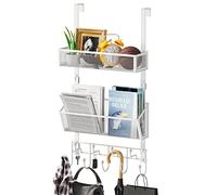 HapiRm Over The Door Hanger - Over Door Hooks with 2 Mesh Baskets & 9 Hook