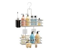 HapiRm Shower Caddy Hanging Organiser - 2 Tier Bathroom Caddy Organiser with 360° Rotatable Top Hook and 4 Hooks, Rustproof Shower Shelf Hanging for Shampoo, Conditioner, and Bathroom Storage