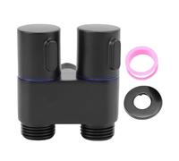 Hapivida 1 in 2 Out Angle Valve G1/2 Male Thread Double Control, Brass Water Supply Connector for Bathroom Toilet Bidet Basin Sink Balcony Kitchen (Black)
