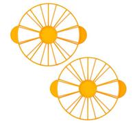 Hapivida 10/12 Cake Slicer, Double Sided Cake Equal Portion Marker Round Cake Slice and Pie Divider Cheesecake Cutter Baking Tool Works for Cakes Up to 10.6 Inches Diameter (Yellow*2pcs)