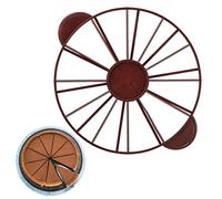 Hapivida 10/12 Cake Slicer, Double Sided Cake Equal Portion Marker Round Pie Divider Cheesecake Cutter Baking Tool Works for Cakes Up to 10.6 Inches Diameter(Brown)