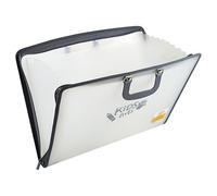 Hapivida 11x17 Art Portfolio, 13 Pockets Accordion File Organizer with Handle Zippered Closure Oxford Cloth Edge Frosted Translucent Expanding File Folder Document Organizer