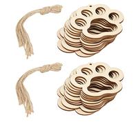 Hapivida 20PCS Unfinished Cutout Wood Slices,Wooden Bear Footprint Shape Embellishments for Sewing Crafts DIY Baby Shower Kids Birthday Wedding Decoration