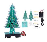 Hapivida 3D Christmas Tree LED Electronic Circuit Kit, Automatic Flashing DIY Soldering Project with 16 RGB LEDs and USB Power for STEM Learning and Holiday Decoration