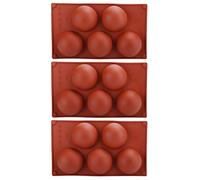 Hapivida 3Pcs Semi Sphere Silicone Mold Baking Mold for Mousse Cake (5 Holes)