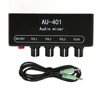 Hapivida 4 in 1 Out Stereo Mixer, Independent Volume Control 3.5mm Mini Audio Mixer for PC Headphone Amplifier