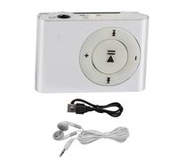 Hapivida Back Clip MP3 Player with USB Cable, Mini Music Player 8GB Expandable Memory, Aluminum Alloy Sports MP3, 5-Hour Playtime, Portable Audio Device for Running Fitness (Silver)