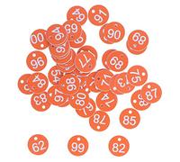 Hapivida Beehive Number Tags, 50Pcs Engraved Plastic Disc Number Labels with Hole for Beekeeping, Animal Husbandry, Hotel Mailboxes, Gym Lockers & Office Use (51-100, Orange)