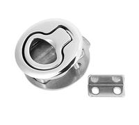 Hapivida Boat Slam Latch, Stainless Steel Round Flush Boat Latch Deck Hatch Pull Lift Handle Deck Cover Flush Latches Boat Hardware Accessory for RV Boat Trailer