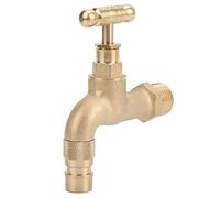 Hapivida Brass Bib Tap, Vintage Wall Mounted Single Lever Handle Faucet with G1/2 Thread for Laundry Bathroom Washing Machine Outdoor Use