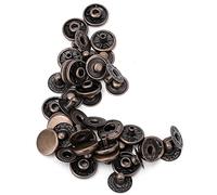 Hapivida Brass Snap Buttons, Antique Bronze 10mm Round Press Stud Fasteners for Leather Craft Jackets Bags Repair, Decorative Metal Snap Fasteners for Clothing Accessories Bracelets