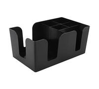 Hapivida Coffee Station Organizer, Multifunctional Upright ABS Coffee Condiment Organizer with 6 Compartments for Countertop, Kitchen, Office, Waiting Room