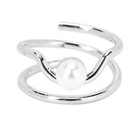 Hapivida Copper Finger Nail Knuckle Rings, Exquisite Pearl Fingertip Jewelry Accessories Simple Stylish Design, Knuckle Rings 1.5x0.7cm for Women Girls Party Wedding Daily Wear (3052 Platinum)