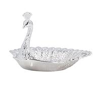 Hapivida Decorative Dry Fruit Bowl, Carving Work Peacock Snack Plate Fruit Biscuits Snacks Tray Elegant Luxury Beautiful Design Peacock Plate for Home Elegant Ornaments Decoration