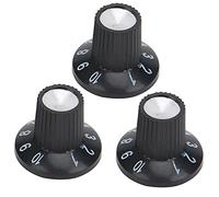 Hapivida Electric Guitar Control Knobs, Adjustable Tone Volume Plastic Witch Hat Design Replacement Parts for Guitar Maintenance, 3Pcs Set with Durable Construction