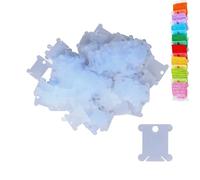 Hapivida Embroidery Floss Bobbins, Plastic Thread Organiser Cards with Floss Clips for Cross Stitch Craft Sewing, Set of 200, Blue