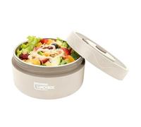 Hapivida Food Thermo, 440ml 304 Stainless Steel Double Layer Soup Container Portable Round Shape Lunch Food Jar Wide Mouth Bento Box for Work, School, Outdoor Dining(Microwaveable-Beige)