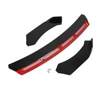 Hapivida Front Bumper Lip Body Kit Universal Spoiler Wing, 3PCS ABS Styling Splitter Protection Easy Fit Spoiler Kit for Car Modification Accessories (Red)