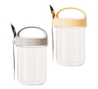 Hapivida Glass Overnight Oat Jars, Large 430ml Borosilicate Glass Meal Prep Containers with Airtight Lid and Spoon for Oatmeal, Yoghurt, Chia Pudding, Breakfast Storage