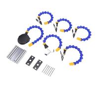 Hapivida Helping Hands Soldering Station Kit with 4 Flat Head and Cylindrical Clips, 360° Adjustable Arms Magnifier Glass Quick Release Clamp Aluminum Base for Electronic Maintenan