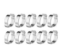 Hapivida Hose Clamps, Durable Zinc Plated Stainless Steel Double Ear Clips for Secure Clamping, 10pcs 20-23mm, for Fuel Petrol Pipe Tube in Vehicles and Engines