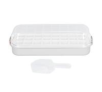 Hapivida Ice Cube Tray with Bin 24 Grids Silicone Mold with Scoop (Yellow)