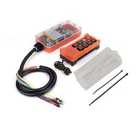 Hapivida Industrial Wireless Remote Control Set, 8-Button Transmitter with Emergency Stop, Voltage Warning System, Security Key Switch, PC Interface Programmable for Cra (26-635V)