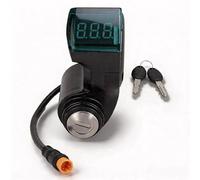 Hapivida Key Ignition Ebike Throttle with LED Display, E-Scooter Handlebar Lock Ignition Switch with 2 Keys for M5 Electric Bike Replacement