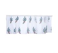 Hapivida Kitchen Curtains, Blue Voile Cafe Valances with Embroidery Net Panel 39.37x19.69 Inches, Breathable Polyester Short Curtains for Kitchen, Bathroom, Laundry Room