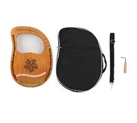 Hapivida Mahogany Harp 16 String Instrument, Concave Design Steel Strings with Bag Tuner Wrench for Beginners Music Performances Parties Outdoor Activities