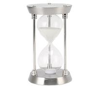 Hapivida Metal Hourglass Timer, Vintage Antique Silver Sand Clock with 15 Minute Timer for Office Desk Living Room Home Decoration Gift