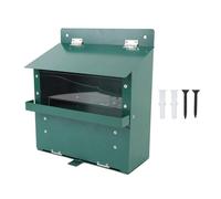Hapivida Metal Squirrel Feeder, Transparent Acrylic Plate Picnic Table Assembled Feeding Box for Outdoor Garden