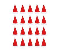 Hapivida Mini Santa Hats Christmas Ornaments, 20Pcs Miniature Holiday Decoration for DIY Crafts Tableware Wine Bottle Knife Fork Decoration Party Supplies