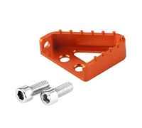 Hapivida Motorcycle CNC Rear Brake Pedal Step Plate Tip, Aluminum Alloy Anti Slip Design with Pre Drilled Holes for RC125 RC200 RC390 690 990 Models (Orange)