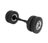 Hapivida Non Powered Rear Axle Tire, 1/14 Scale RC Trailer Tractor Replacement Wheel Hub Accessories, 85mm Diameter Gravel Pattern 10 Hole Alloy Rubber, for Remote Control Car Modi