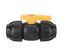 Hapivida PE Ball Valve, Durable 50mm Stop Tap Valve Connector for Water Pipes with Compression Fitting, High-Pressure Resistant Plastic Valve for Irrigation Systems and Plumbing