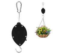 Hapivida Plant Pulley, 25kg/55lbs Capacity Heavy Duty Retractable Hanging Basket Pulley Adjustable Plant Hanger Flower Basket Hook Up to 160cm/5.25ft for Garden Hanging Baskets and Birds Feeder