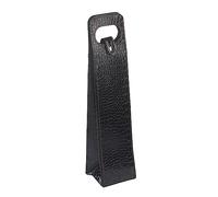 Hapivida Portable Bottle Tote Pu Reusable Leather Wine Bag Hard Shell Champagne Beer Carrier Souvenirs For Wines Lovers Red Black (Black crocodile)