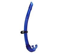 Hapivida Professional Freediving Snorkel, Durable PVC Snorkeling Tube with Comfortable Silicone Mouthpiece, Large Caliber Easy Breath Design for Swimming and Underwater Diving Acti (Blue)