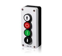 Hapivida Push Button Station, Durable Self-Recovery Up Down Switch with Start and Stop Button, Momentary Switch Box for Roller Door Truck Tail Lift, SGKJ-4N, ABS Material, for Industrial Use