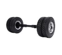 Hapivida RC Rear Axle Tire 10 Hole Wheel Hub Non Powered Tire, 85mm Diameter 167mm Axle Length 12mm Hex Drive Aluminum Alloy Hub Rubber Tread for 1/14 Scale Tractor Trailer Modific