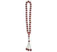 Hapivida Resin Muslim Prayer Beads,Unisex Tesbih Allah Rosarys Islamic Printing Engraving Prayer Beads Bracelet for Islam Worship Supplies Hanging Decorations(Red)