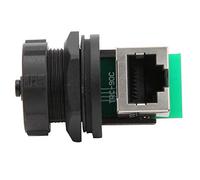 Hapivida RJ45 Adapter, 2 Pcs RJ45 90 Degree Post Board Double Socket Outdoor Ethernet Coupler for LED Display CCTV System Factory Automation